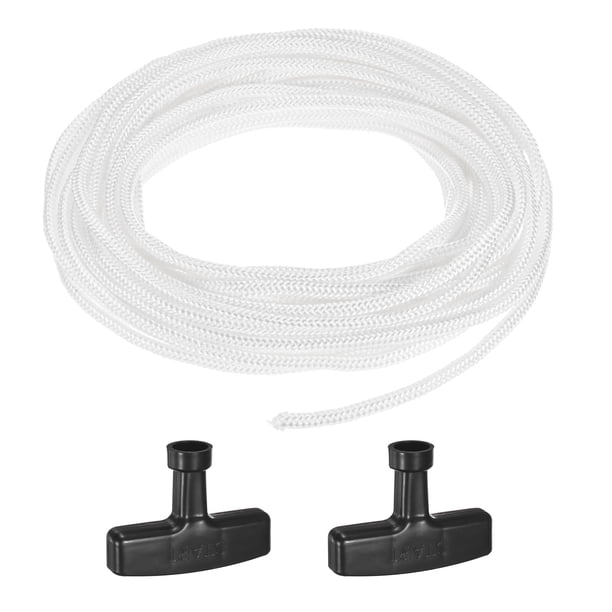 Cuerda de arranque de retroceso Uxcell 5mm 10m Cuerda de nylon con mangos para motosierra Blanco, Negro