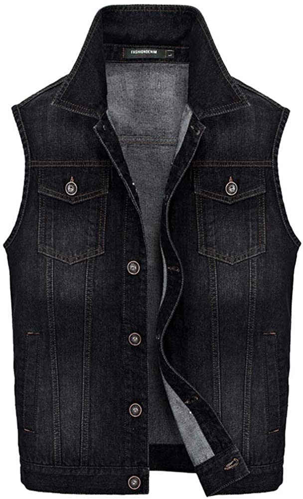 Men's Big \u0026 Tall Denim Vest Unlined 