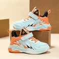 thumbnail image 2 of Children's Fashion Basketball Shoes for Kids Boys Breathable Slip On Sneakers Comfortable Non Slip Running Shoes Blue Size 2.5 Big Kids, 2 of 5