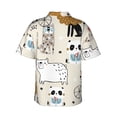 thumbnail image 3 of Bixox Men's Hawaiian Shirts Men's Hand Drawn Animals Print Short-Sleeve Shirt-Medium, 3 of 8