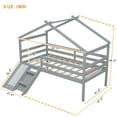 thumbnail image 6 of Bellemave Twin Size Low Loft House Bed Frame with Slide and Ladder House Bed With Roof and Guardrails Junior Loft Bed Solid Wood Bed, No Box Spring Needed, Gray, 6 of 10