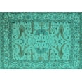 thumbnail image 1 of Ahgly Company Indoor Rectangle Oriental Turquoise Blue Industrial Area Rugs, 5' x 7', 1 of 4