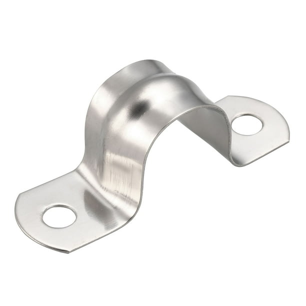 Abrazadera de tubo rígido de 20 mm, acero inoxidable 304, abrazaderas de 2 agujeros, 10 piezas