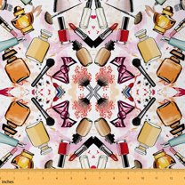 Homewish Female Perfume Fabric by the Yard 1 Yard, Watercolor Artwork Room Decor Fabric by the Yard, Cartoon Pink Fashion Sewing Fabric, Breathable Home Decor