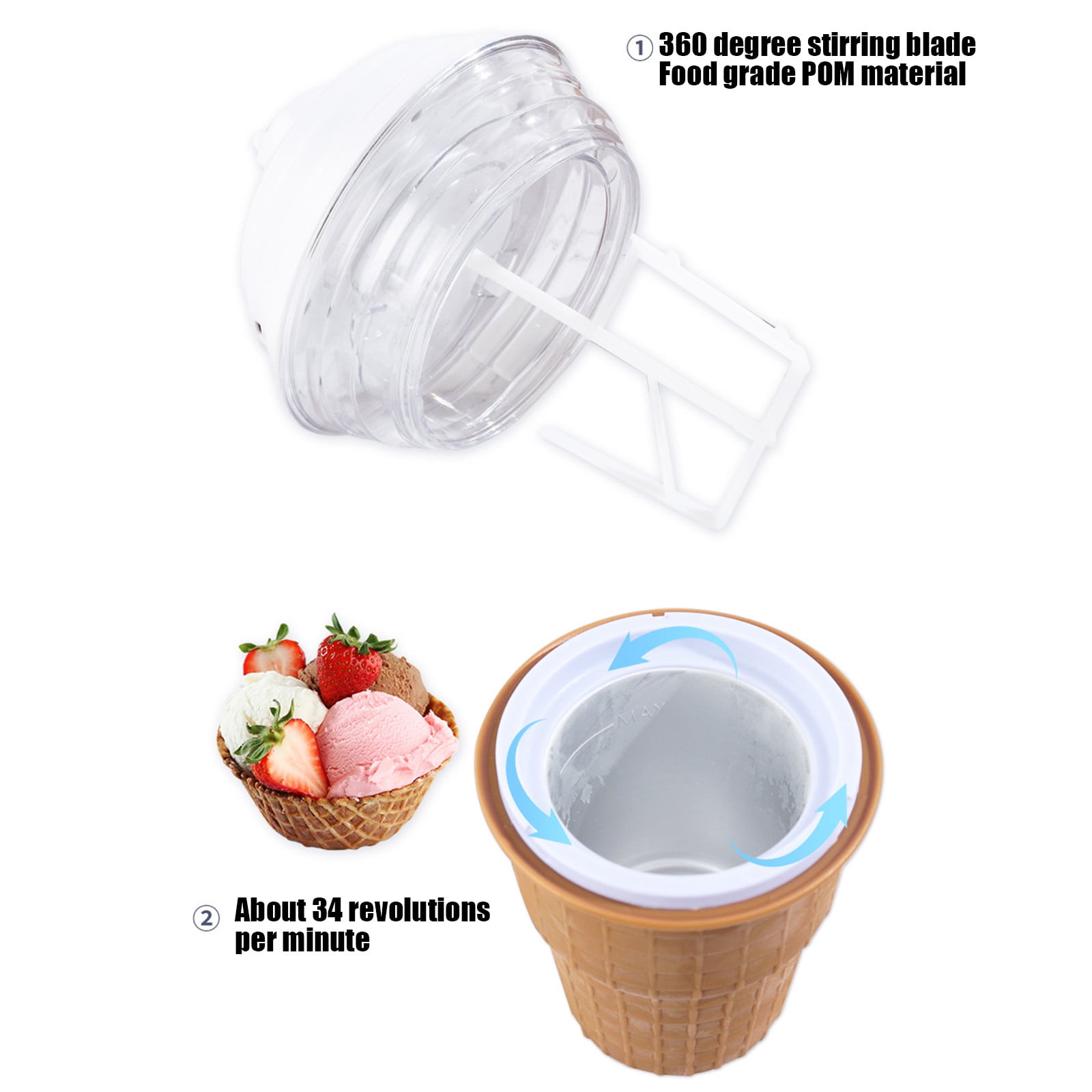DIY Ice Cream Maker Home Machine, Automatic Stirring Yogurt and Ice Cream Maker for Homemade Desserts, Food Grade Material, Quick Cooling, Even Mixing, Fun Kitchen Appliance for Kids and Adults