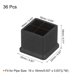 thumbnail image 2 of Uxcell 36Pack Tapas de patas de silla cuadradas de PVC, 16mm x 16mm OD, almohadillas para pies de muebles negras, 2 of 6