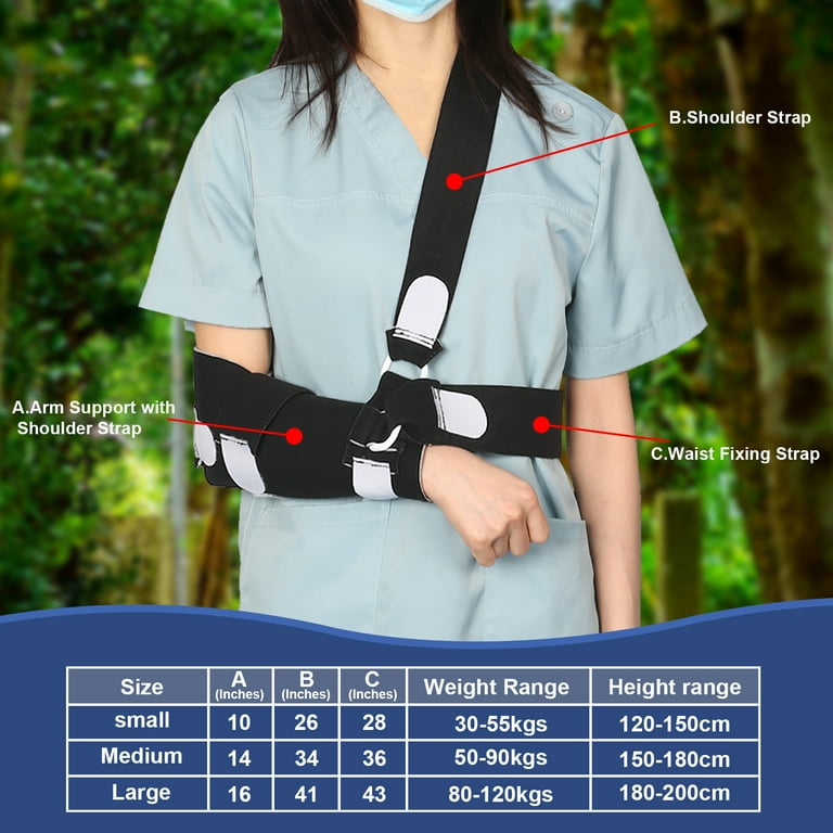 EZ Assistive Adult Arm Sling for Shoulder Injury with Waist Belt 