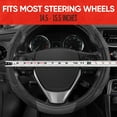 thumbnail image 6 of Motor Trend GripDrivePro Carbon Fiber Grip Leather Steering Wheel Cover Universal Fit 14.5 - 15.5" (Gray Color), 6 of 7