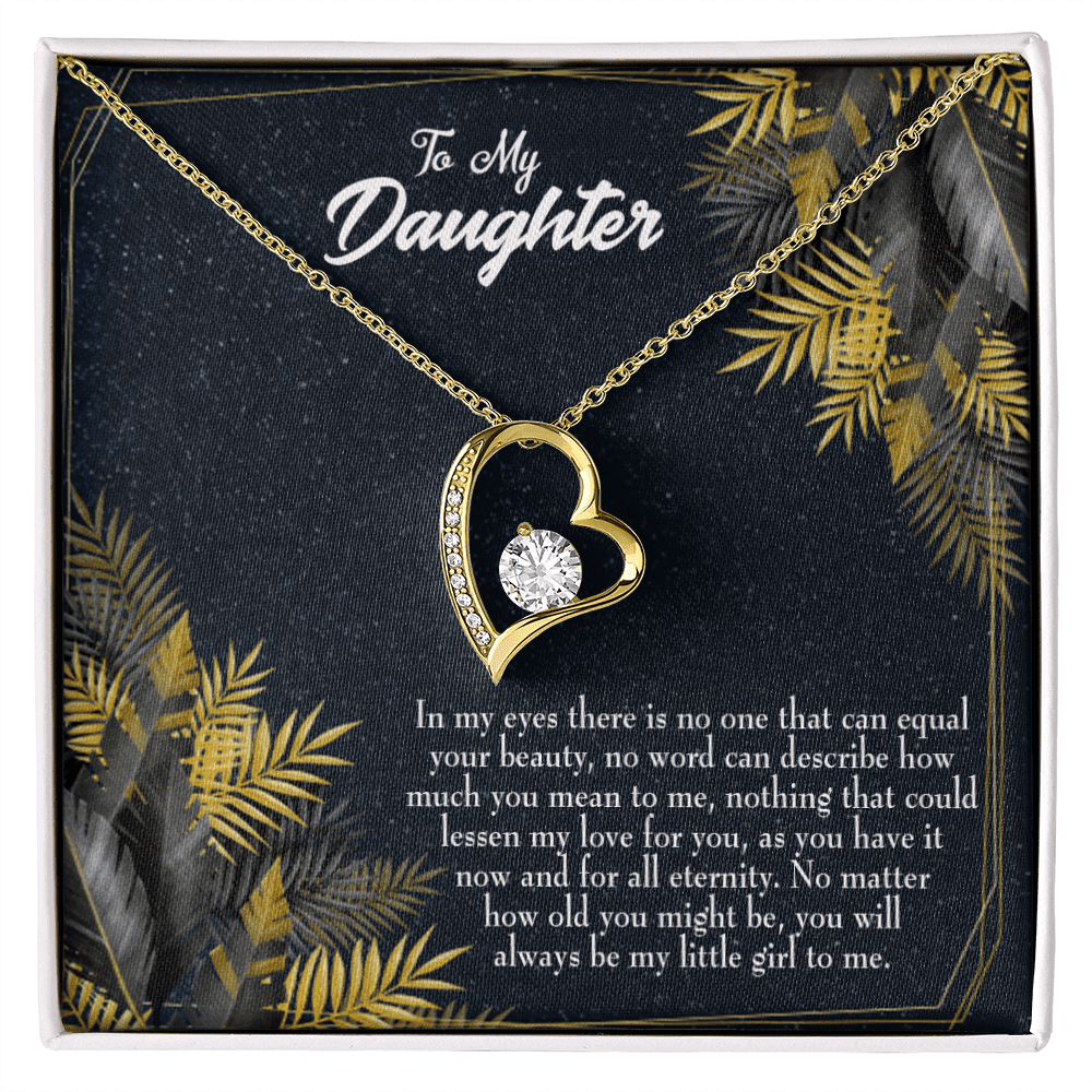 To My Daughter Little Girl Forever Necklace w Message Card