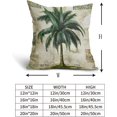 thumbnail image 5 of Tropical Palm Tree Pillow Covers 16x16 Inch Vintage Green Banana Leaf Outdoor Decorative Throw Pillow Covers Set of 2 Rustic Pillowcases Farmhouse Cotton Linen Cushion Covers for Couch Bed Sofa Decor, 5 of 6