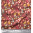 thumbnail image 1 of Soimoi Brown Cotton Duck Fabric Artistic Feather Printed Fabric 1 Yard 42 Inch Wide, 1 of 3