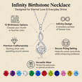 thumbnail image 2 of VEEDOFA April Birthstone Necklace for Women, 12 Month Round Cut Infinity Pendant, Silver Plated Tone Birthday Jewelry Gift, 2 of 9