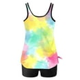 thumbnail image 4 of UTSJKR Gradient Swimsuits for Women Tie Dye Print Modest Two Piece Bathing Suit Bikini Tank Top with Boyshorts Set Multicolor XL, 4 of 5