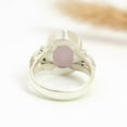 thumbnail image 5 of SATYAVIE JEWELLERY Fine 925 Sterling Silver Ring For Womens Natural Rose Quartz Ring Sterling Silver Boho Ring Oval Gemstone Oxidised Ring Size US 7, 5 of 6