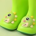 thumbnail image 5 of KPOPLK Toddler Boys Rain Boots Waterproof Kids Girls Lightweight Easy-On Pull-On Handles Non-Slip Sole Cute Dinosaur(Green,12), 5 of 5