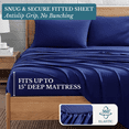 thumbnail image 2 of Casa Platino King Size Bed Sheets Set - Washed Ultra-Soft Microfiber King Bed Sheets - Extra Soft - 4 Piece Set - Bedding Sheets & Pillowcases, King-Navy, 2 of 9