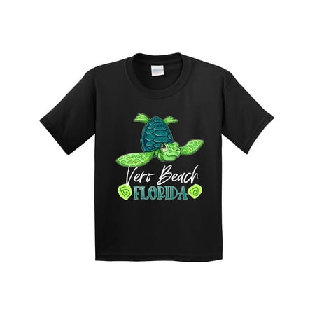 Inktastic Vero Beach, Florida Happy Sea Turtle Youth T-Shirt