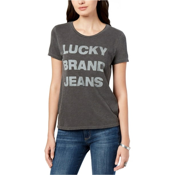 Lucky Brand Womens Lucky Brand Jeans Graphic T-Shirt, Grey, Small