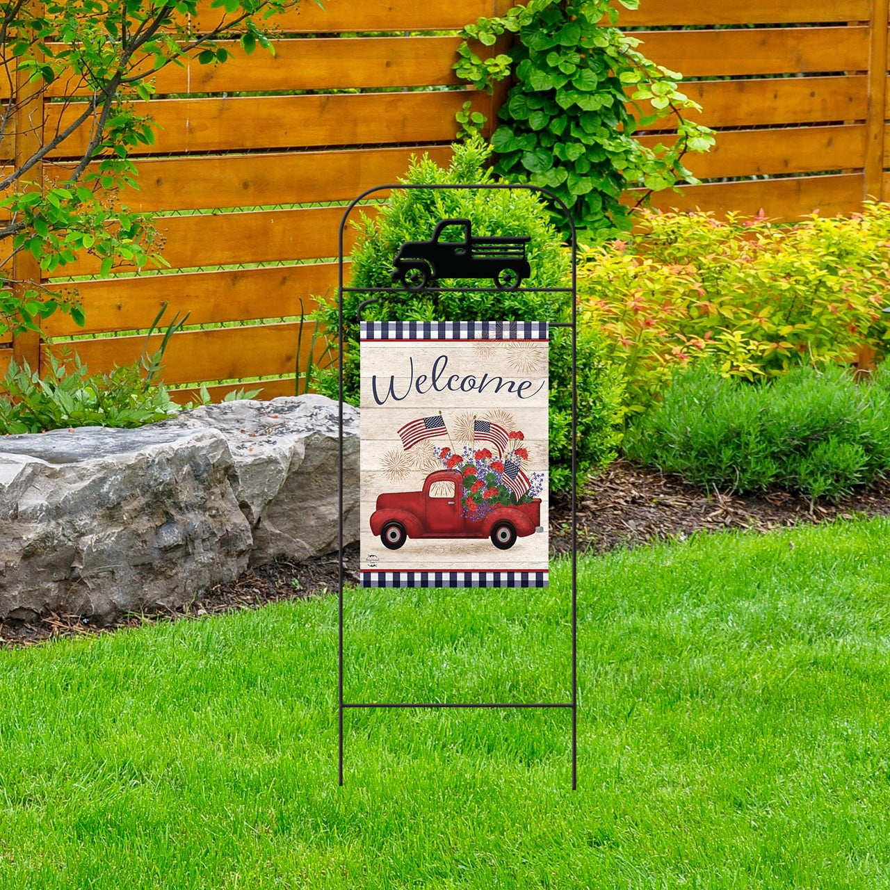 Briarwood Lane Everyday Wrought Iron Truck Garden Flag Arbor 41x15