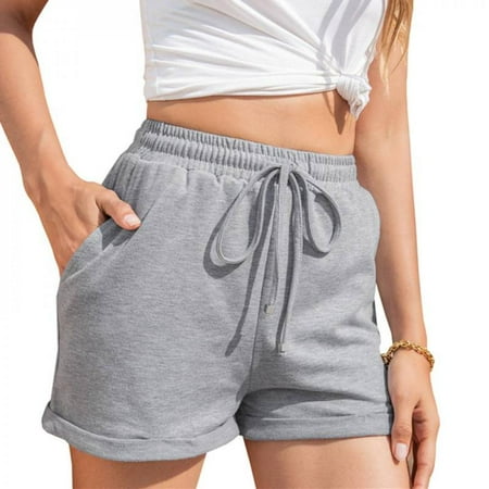 

Spree Summer Women Shorts Casual Elastic Waist Drawstring Wide Leg Short Women Solid Color Plus Size Woman Short Femme Shorts Sleep Shorts Pajama Bottoms