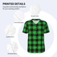 thumbnail image 5 of Rocae Buffalo Plaid Green Black for Breathable Men's Baseball T-Shirt Fashionable Casual Baseball Jersey, Moisture-wicking Sportswear XX-Large, 5 of 9