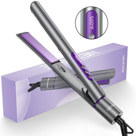 NEXPURE New Upgrade Ionic Flat Iron   Fast Heating Professional Salon 2-in-1 Ceramic Hair Straightener and Curler Dual Voltage for Travel