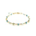 thumbnail image 2 of Multi Apatite 3mm Rondelle Shape Faceted Cut Beads 7 inch Gold Plated Clasp Bracelet for men, women, unisex. Link Chain Stacking Bracelet.|LINK_04793, 2 of 5