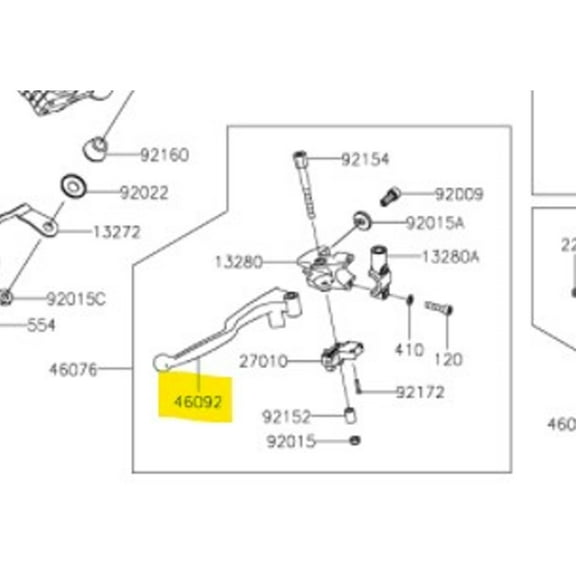 Kawasaki Clutch Lever 2022 -2023 KLR650 46092-0583