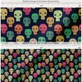 thumbnail image 2 of Soimoi Blue Cotton Voile Fabric Tribal Skull Print Fabric by Yard 42 Inch Wide, 2 of 7