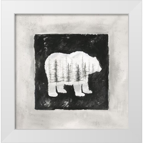 Shamp, Cindy 12x12 White Modern Wood Framed Museum Art Print Titled - Bear Silhouette II