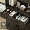 thumbnail image 2 of Homfa 71" Tall Modern Farmhouse Storage Cabinet, Kitchen Pantry with 2 Drawers and Adjustable Shelves, Dark Brown, 2 of 7
