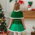 thumbnail image 3 of Elf Outfit for Girls Short Sleeve Christmas Elf Dress Girls Hat Set Holiday Outfit Christmas Outfits for Kids 9-10 years, 3 of 7