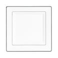 thumbnail image 5 of Fun Express White with Silver Square Edge Rim Plastic Dinnerware Value Set (120 Dinner Plates + 120 Salad Plates), 5 of 7