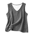 thumbnail image 4 of Holzkary Striped Linen Tank Tops for Women 2026 Casual Sleeveless Loose Fit Vest V Neck Gauze Shirt Lightweight Summer Blouse Comfy Gauze Camisoles Gingham Tank Tops Lounge Wear Basic Shirt Black XXL, 4 of 4