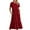 Wine dresses, variant on Pimelu Dresses for Women 2024 Casual Maxi Dresses for Women Summer Flowy Pleated Ruffle Swing A Line Dress Beach Ladies Round Neck Short Sleeve Sundress with Pockets A Line Dress