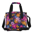 thumbnail image 2 of Insulated Cooler Bag with Multiple Pockets Lightweight Lunch Box Tote for Travel Beach Camping Office Vividly Colored Flowers, 2 of 7