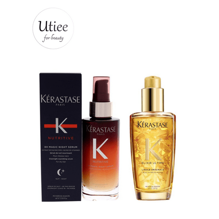 KERASTASE Nutritive 8H Magic Night Serum, 90ML and Elixir Ultimate L'Huile Original Oil, 100ml