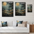 thumbnail image 4 of Designart "Moonlit Mirage in Gold and Blue on Uranus I" Abstract Print on Natural Pine Wood, 4 of 5