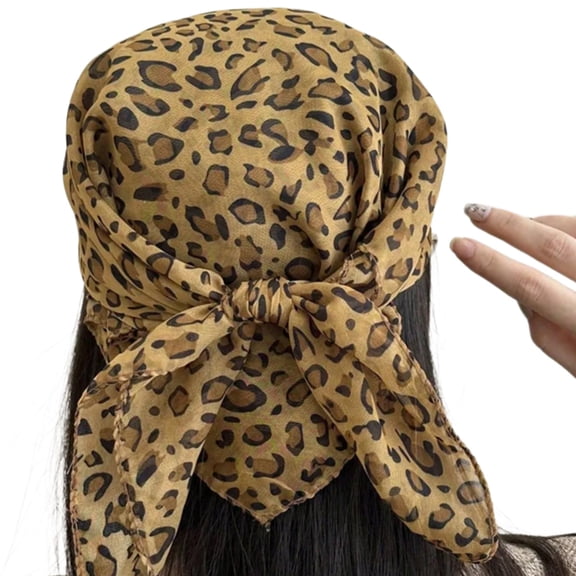 Yauxim Scarf Retros Leopards Print Headscarf Fashionable Women Head Scarf Durability Scarf for Daily Wear