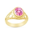 thumbnail image 2 of AFFY Celtic Lady's Simulated Pink Tourmaline Ring In 14K Yellow Gold Plated 925 Sterling Silver Jewelry for Ladies, Ring Size 10.5, 2 of 4