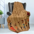 thumbnail image 4 of African Soft Flannel Fleece Throw Blanket, Girls Vintage Wooden Texture Female Fashion Art Concept, Cozy Plush for Indoor and Outdoor Use, 70" x 90", Multicolor, by Ambesonne, 4 of 5