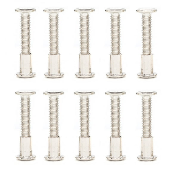 binifiMux 10-Set M8x45mm Rivet Countersunk Hex Socket Cap Bolts and Hex Head Barrel Nuts for Furnitures Cribs Chairs, Nickel Plated