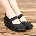 thumbnail image 4 of zapatos informales transpirables de alta ayuda para mujer, mocasines con plataforma, cuñas tejidas de otoño, zapatos de tacón alto de nailon, zapatos de baile cuadrado, 4 of 5