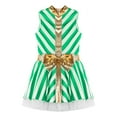 thumbnail image 5 of YONGHS Kids Girls Christmas Candy Cane Dance Costume Stripes Ballet Figure Skating Performance Leotard Dress Green 12, 5 of 7