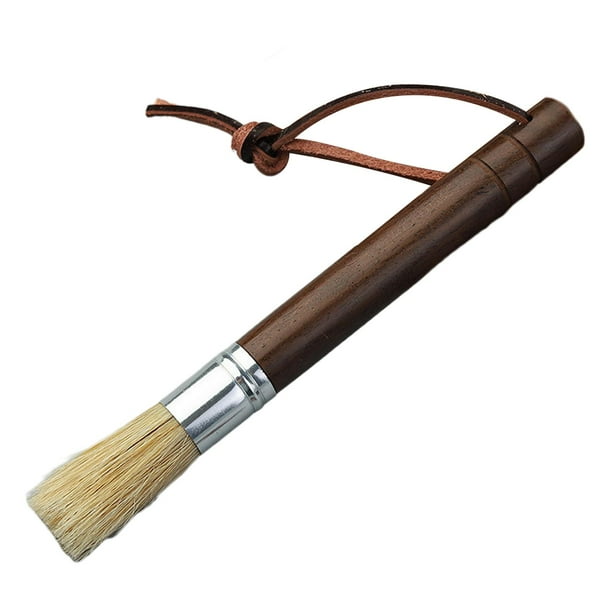 Cepillo de café profesional de 17,5 cm, cepillo para espresso con cordón, cepillo de limpieza de madera Negro
