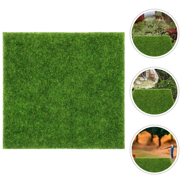 HONMEET Fake Grass Patch for Festival Activities 10Pcs Green PVC Artificial Grass Mat 5.89X5.89X0.39in Square