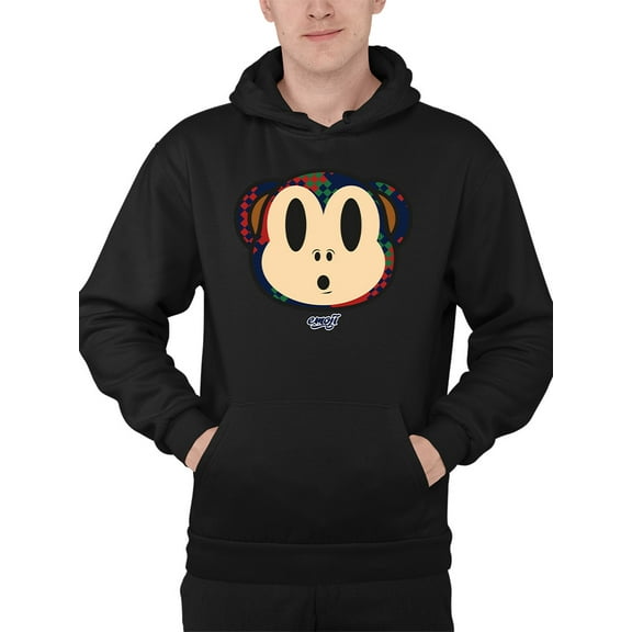 Plaid Monkey Surprise - Retro Animal Emoji Design Men's Hoodie