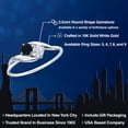 thumbnail image 2 of Gem Stone King 10K White Gold Round Black Onyx and White Zirconia Ring for Women (0.45 Cttw, Round 3.5MM, Gemstone December Birthstone, Size 7), 2 of 6