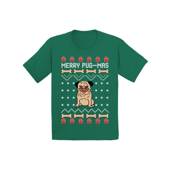 Awkward Styles Ugly Christmas T-Shirt for Baby Boys Girls Merry Pugmas Dog Pattern Baby Shirt