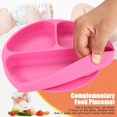 thumbnail image 2 of Toddler Divided Plate - Silicone Toddler Divided Plates Diy Complementary Food Placemat Suction Cup For Baby Kids(Pink), 2 of 5